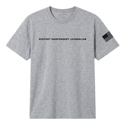 Support Independent Journalism Tee - Heather Grey